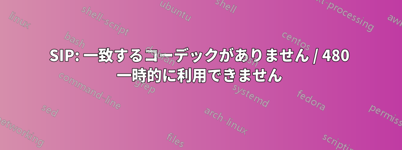 SIP: 一致するコーデックがありません / 480 一時的に利用できません