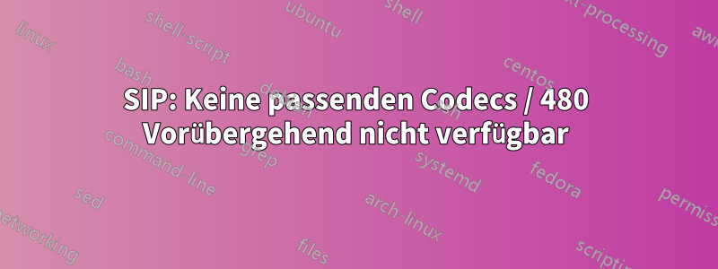 SIP: Keine passenden Codecs / 480 Vorübergehend nicht verfügbar