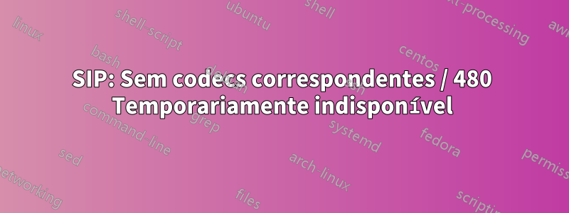 SIP: Sem codecs correspondentes / 480 Temporariamente indisponível