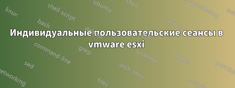 Индивидуальные пользовательские сеансы в vmware esxi