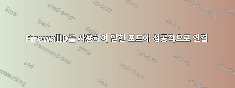 FirewallD를 사용하여 닫힌 포트에 성공적으로 연결