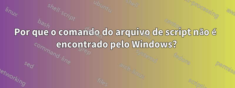 Por que o comando do arquivo de script não é encontrado pelo Windows?