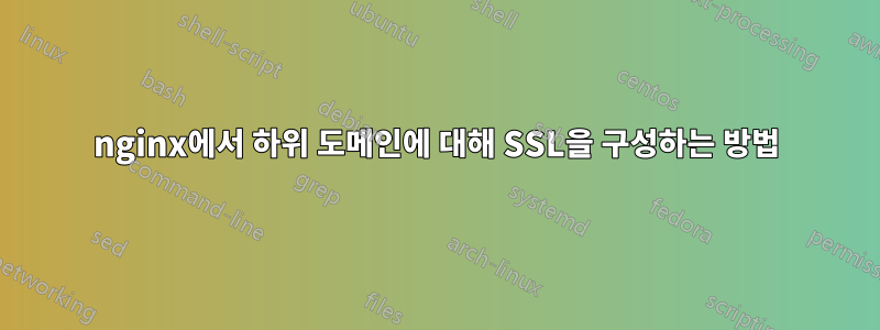 nginx에서 하위 도메인에 대해 SSL을 구성하는 방법