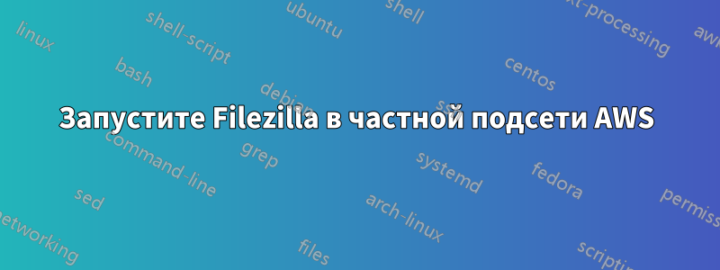 Запустите Filezilla в частной подсети AWS