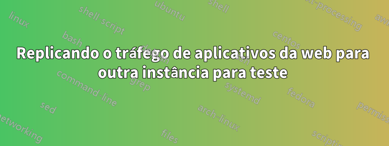 Replicando o tráfego de aplicativos da web para outra instância para teste