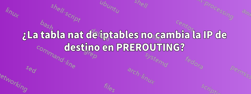 ¿La tabla nat de iptables no cambia la IP de destino en PREROUTING?