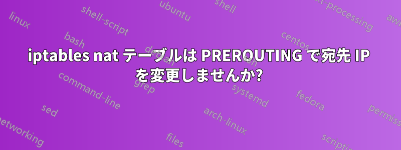 iptables nat テーブルは PREROUTING で宛先 IP を変更しませんか?