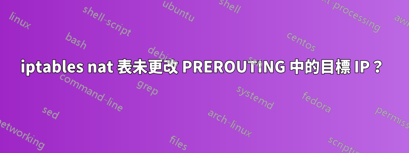 iptables nat 表未更改 PREROUTING 中的目標 IP？