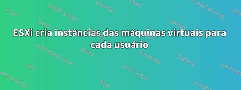 ESXi cria instâncias das máquinas virtuais para cada usuário