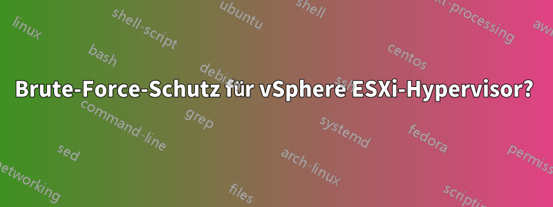 Brute-Force-Schutz für vSphere ESXi-Hypervisor?