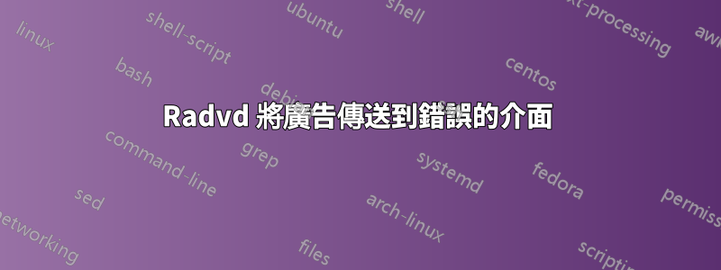 Radvd 將廣告傳送到錯誤的介面