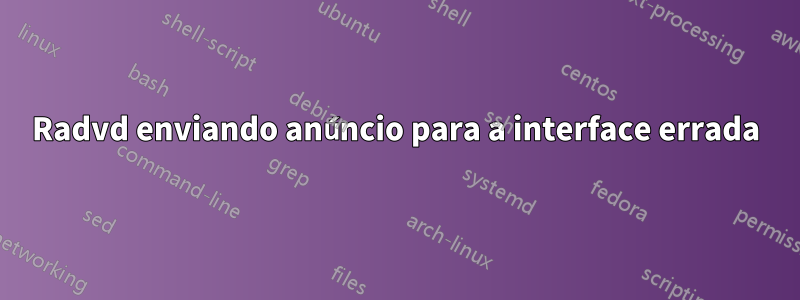 Radvd enviando anúncio para a interface errada