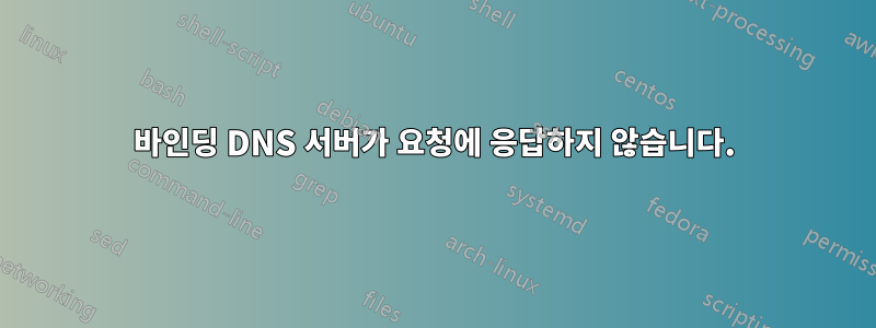 바인딩 DNS 서버가 요청에 응답하지 않습니다.