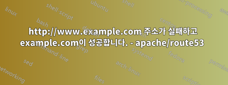 http://www.example.com 주소가 실패하고 example.com이 성공합니다. - apache/route53 