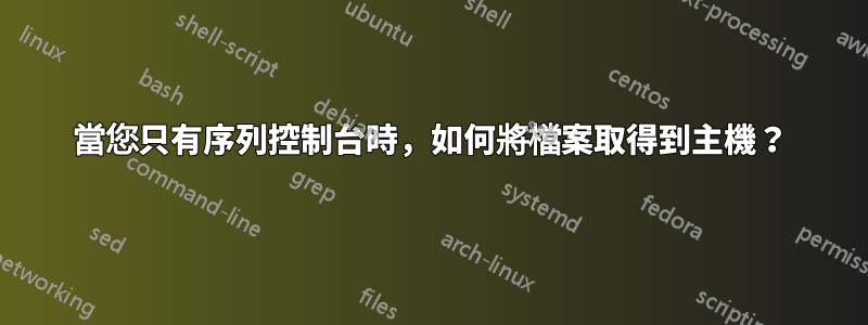 當您只有序列控制台時，如何將檔案取得到主機？