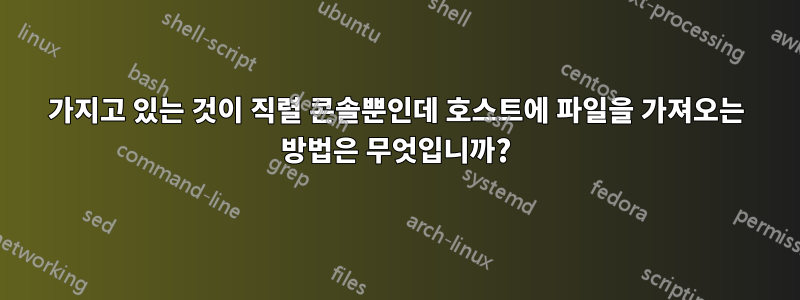 가지고 있는 것이 직렬 콘솔뿐인데 호스트에 파일을 가져오는 방법은 무엇입니까?