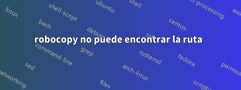 robocopy no puede encontrar la ruta 