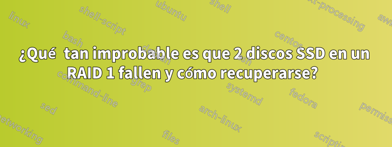 ¿Qué tan improbable es que 2 discos SSD en un RAID 1 fallen y cómo recuperarse? 