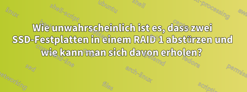 Wie unwahrscheinlich ist es, dass zwei SSD-Festplatten in einem RAID 1 abstürzen und wie kann man sich davon erholen? 