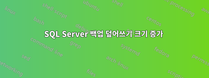 SQL Server 백업 덮어쓰기 크기 증가