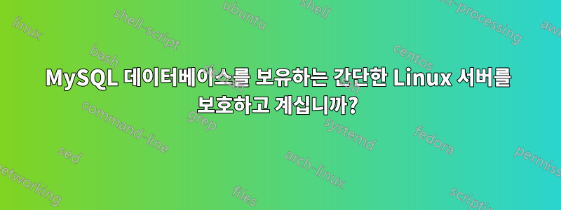 MySQL 데이터베이스를 보유하는 간단한 Linux 서버를 보호하고 계십니까?