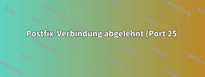 Postfix-Verbindung abgelehnt (Port 25)
