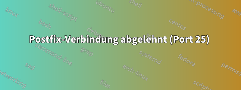 Postfix-Verbindung abgelehnt (Port 25)