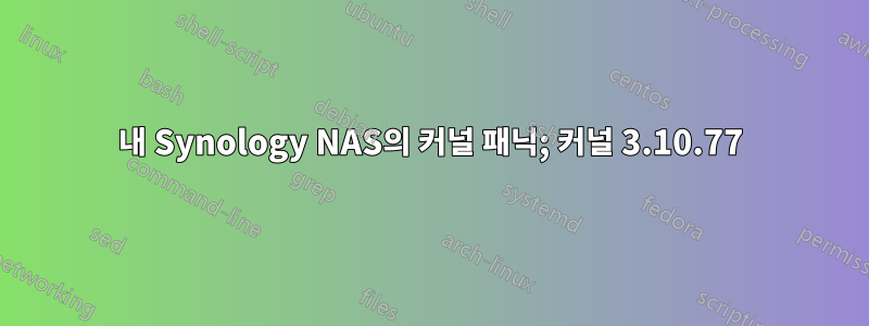 내 Synology NAS의 커널 패닉; 커널 3.10.77