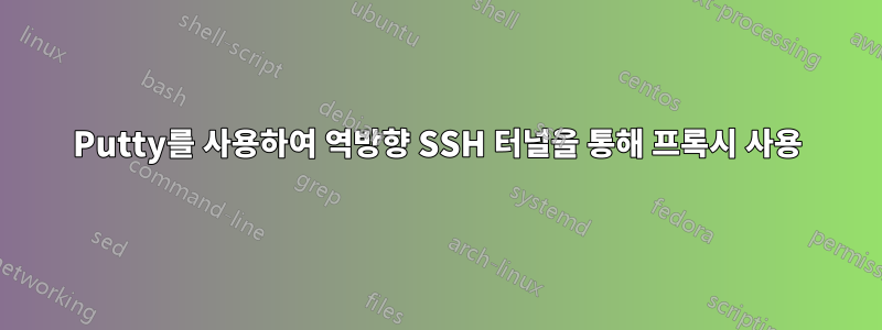 Putty를 사용하여 역방향 SSH 터널을 통해 프록시 사용