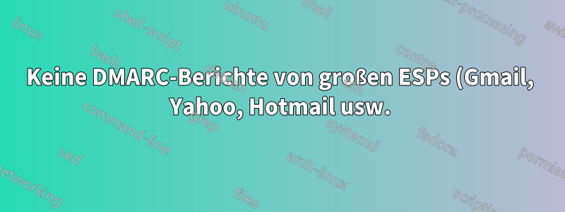 Keine DMARC-Berichte von großen ESPs (Gmail, Yahoo, Hotmail usw.) erhalten