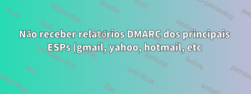 Não receber relatórios DMARC dos principais ESPs (gmail, yahoo, hotmail, etc)