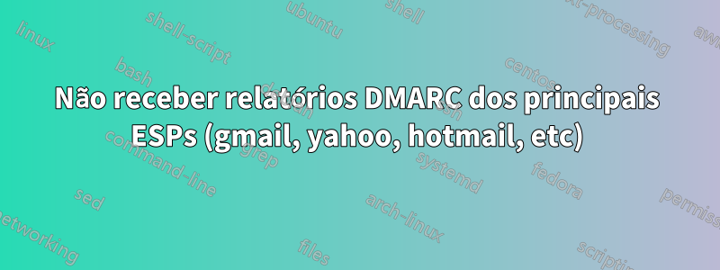 Não receber relatórios DMARC dos principais ESPs (gmail, yahoo, hotmail, etc)