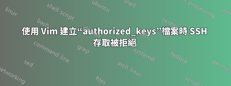 使用 Vim 建立“authorized_keys”檔案時 SSH 存取被拒絕