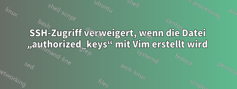 SSH-Zugriff verweigert, wenn die Datei „authorized_keys“ mit Vim erstellt wird