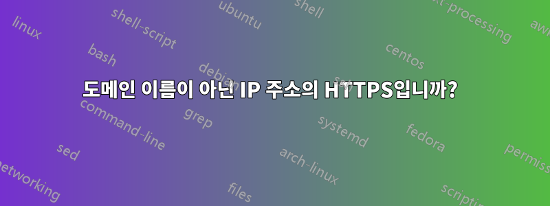 도메인 이름이 아닌 IP 주소의 HTTPS입니까? 