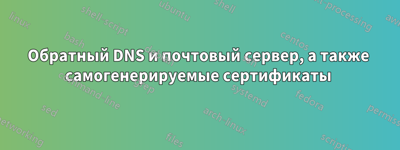 Обратный DNS и почтовый сервер, а также самогенерируемые сертификаты