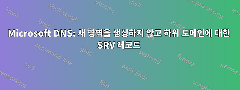 Microsoft DNS: 새 영역을 생성하지 않고 하위 도메인에 대한 SRV 레코드