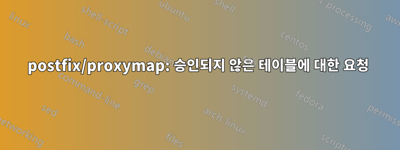 postfix/proxymap: 승인되지 않은 테이블에 대한 요청