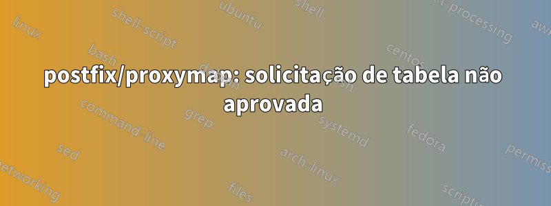 postfix/proxymap: solicitação de tabela não aprovada