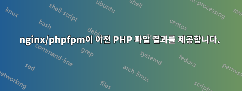 nginx/phpfpm이 이전 PHP 파일 결과를 제공합니다.