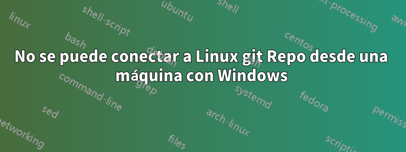 No se puede conectar a Linux git Repo desde una máquina con Windows