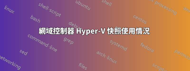 網域控制器 Hyper-V 快照使用情況