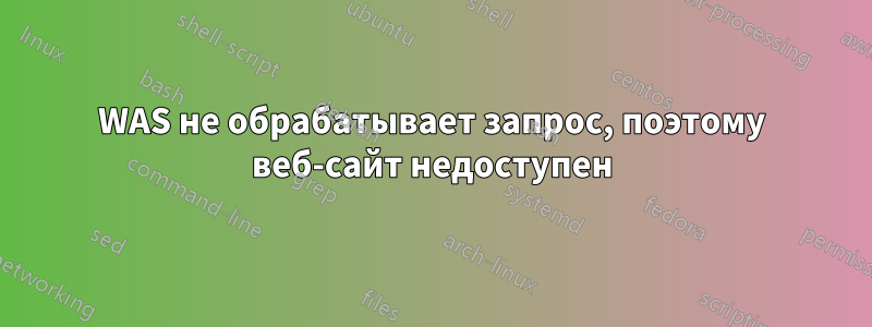 WAS не обрабатывает запрос, поэтому веб-сайт недоступен