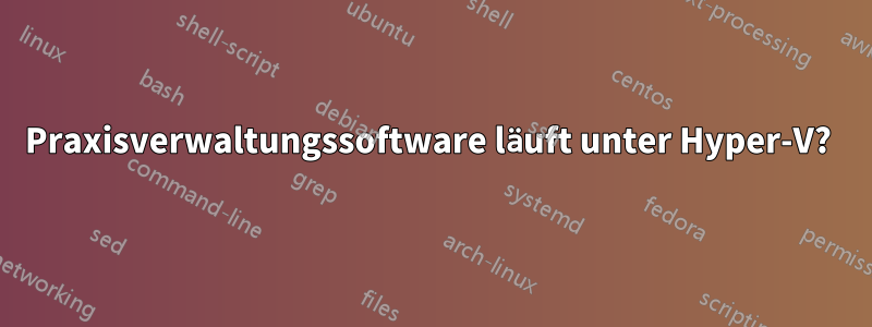 Praxisverwaltungssoftware läuft unter Hyper-V? 