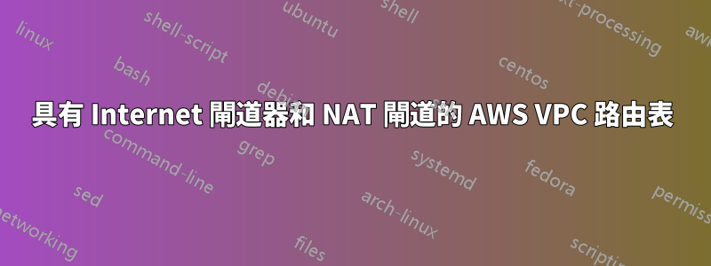 具有 Internet 閘道器和 NAT 閘道的 AWS VPC 路由表