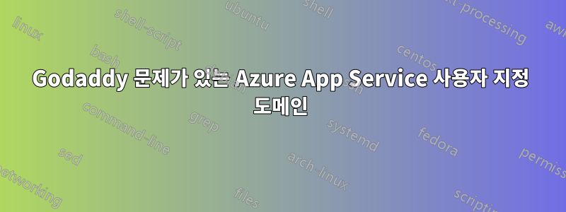 Godaddy 문제가 있는 Azure App Service 사용자 지정 도메인