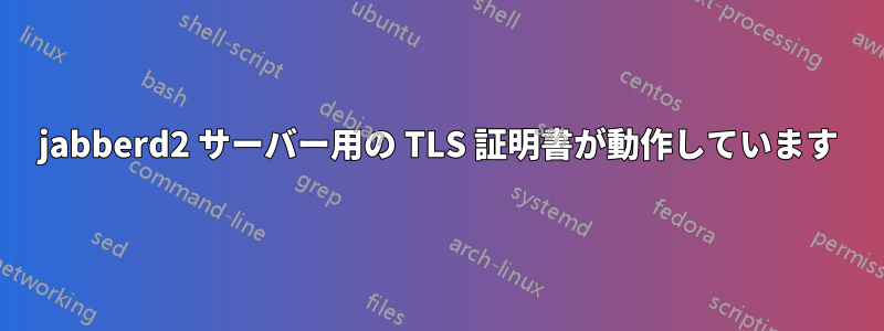 jabberd2 サーバー用の TLS 証明書が動作しています