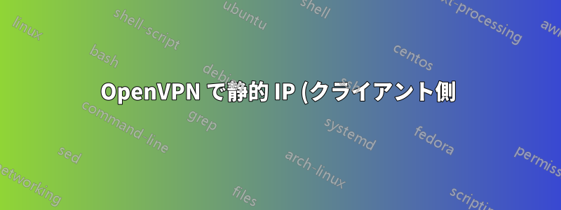 OpenVPN で静的 IP (クライアント側) を設定する方法は?