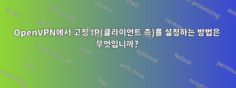 OpenVPN에서 고정 IP(클라이언트 측)를 설정하는 방법은 무엇입니까?