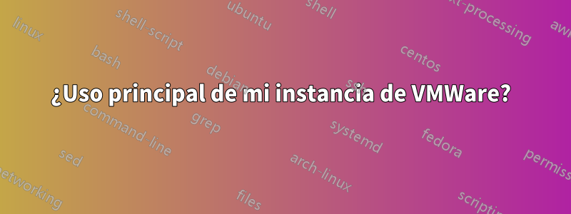 ¿Uso principal de mi instancia de VMWare? 